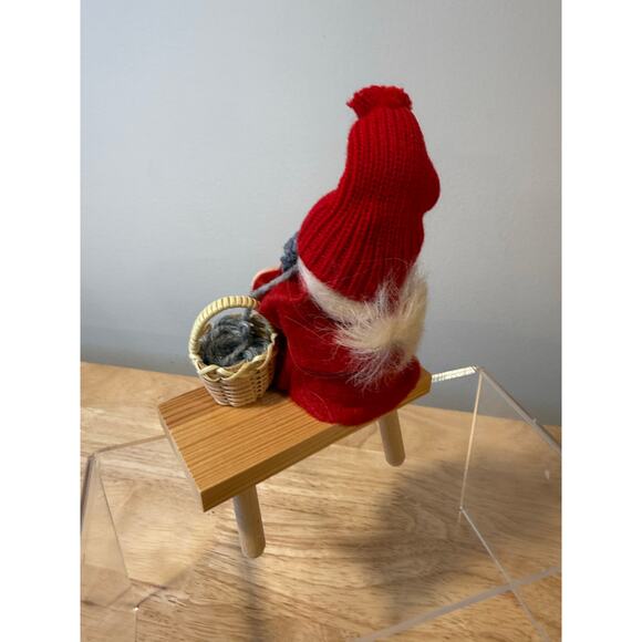 Ljungstroms Of Sweden Tomte Wooden Figure Grandma Knitting JL - Picture 6 of 11